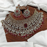 Victorian Polish with Moissanite Stones Bridal Choker - Nakshatra Jewels