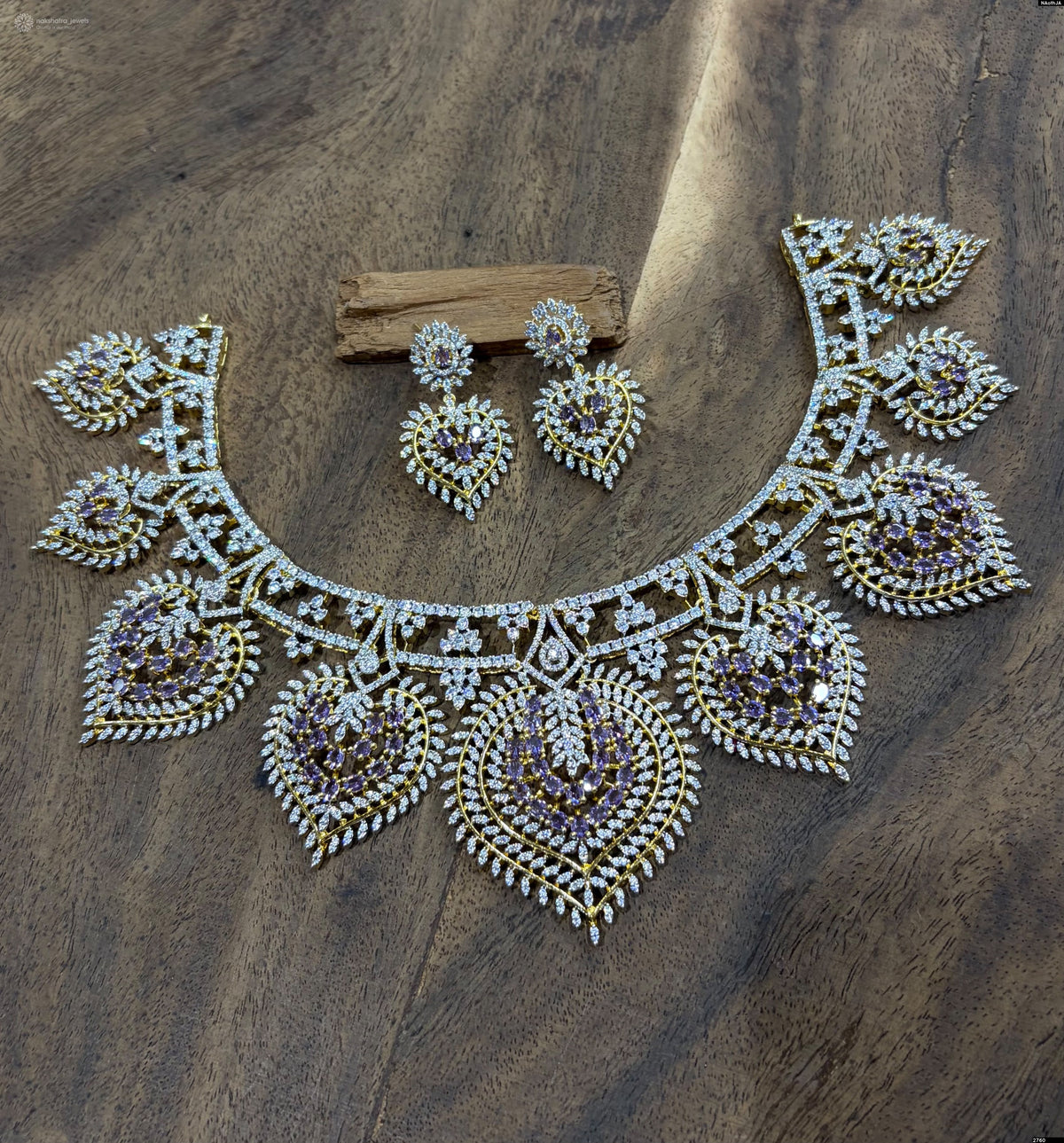 Victorian Polish with AD Stones Designer Necklace