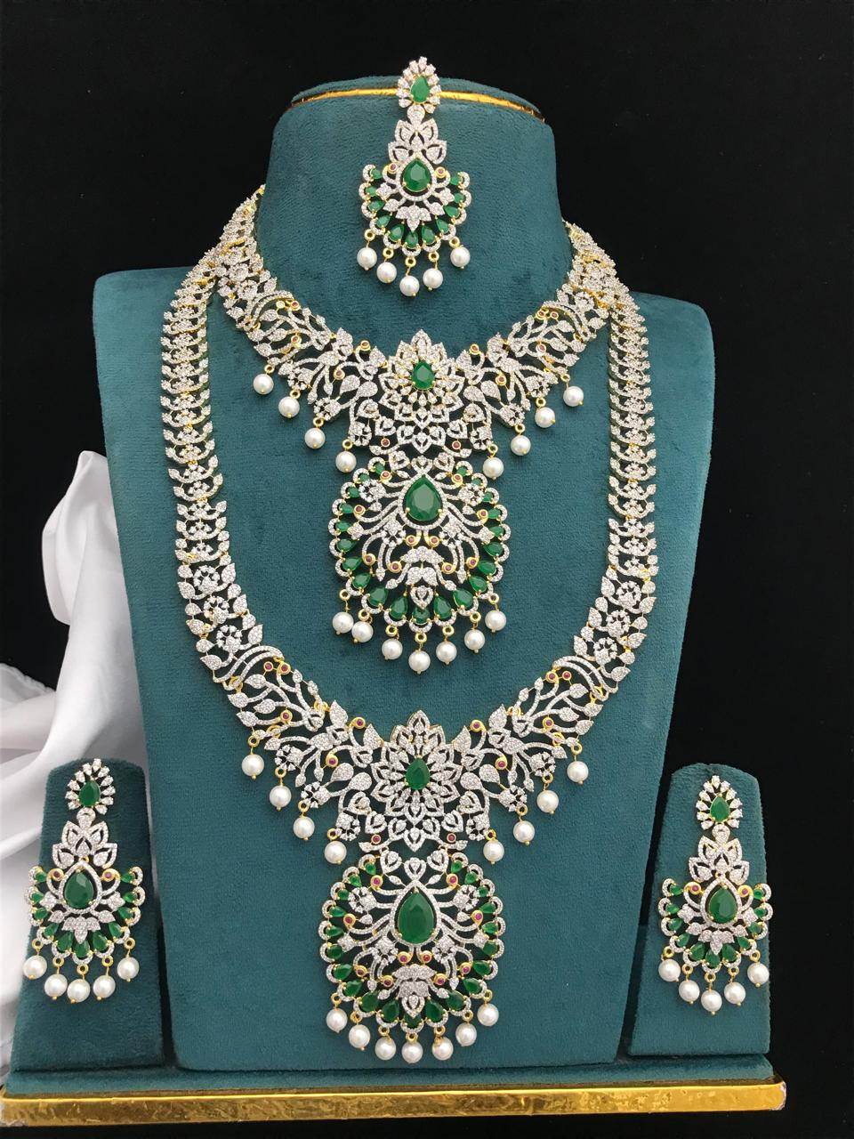 American Diamond Stones Bridal Combo Set