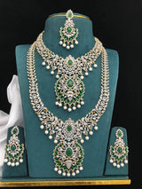 American Diamond Stones Bridal Combo Set - Nakshatra Jewels