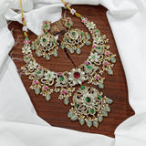 Victorian Polish AD & Jadau Stones Bridal Necklace - Nakshatra Jewels