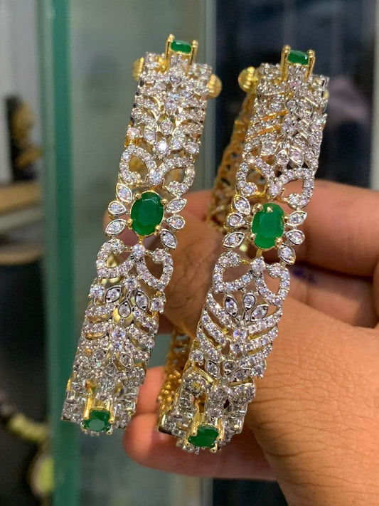 AD Stone openable Bangles - Nakshatra Jewels