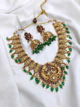 Nagasi Work with Kempu Stones Bridal Necklace - Nakshatra Jewels