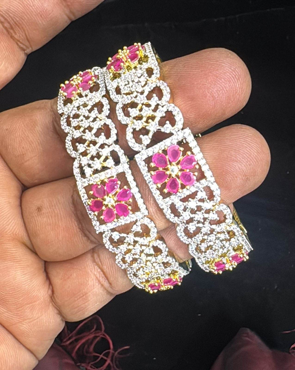 AD Stone Bangles - Nakshatra Jewels