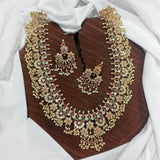 Premium Matt with AD and Kempu Stones Bridal Haram - Nakshatra Jewels