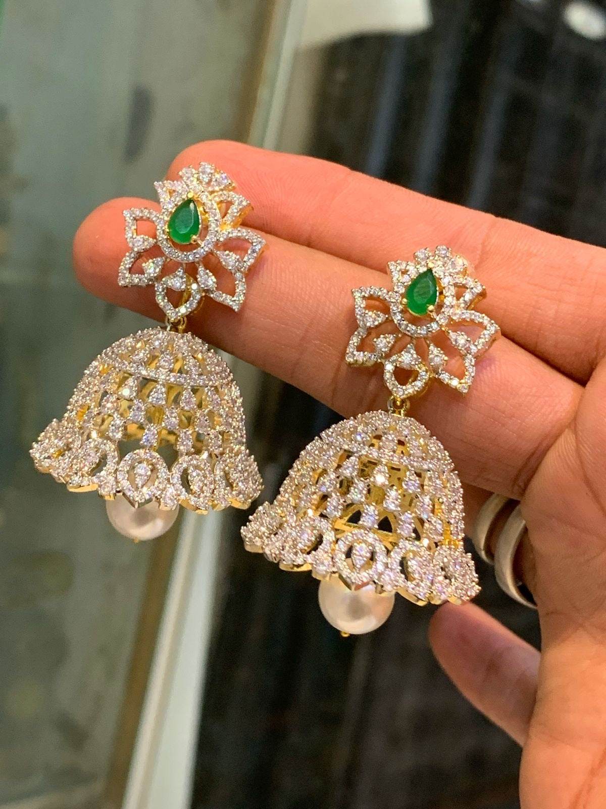 AD Stones Bridal Earrings - Nakshatra Jewels