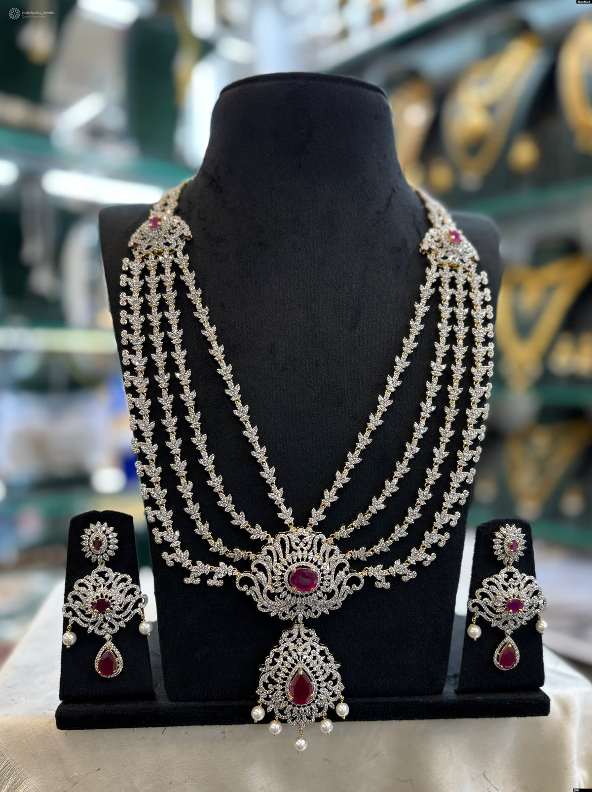 American Diamond Stones Bridal Layer Haram