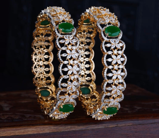 AD Stone Bangles (Openable)