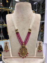 Nagasi work with AD Stones Pendent Beads Haram - Nakshatra Jewels