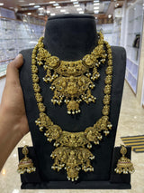 Nakshi work with Kempu Stones Bridal Combo Set