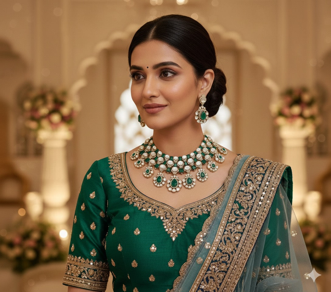 Mossianite and AD Stones Bridal Necklace