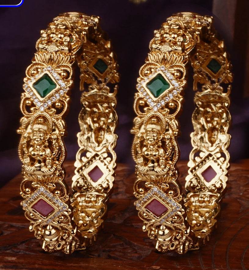 Premium Matt with Kempu Stone Bangles