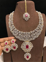 American Diamond Stones Bridal Haram - Nakshatra Jewels