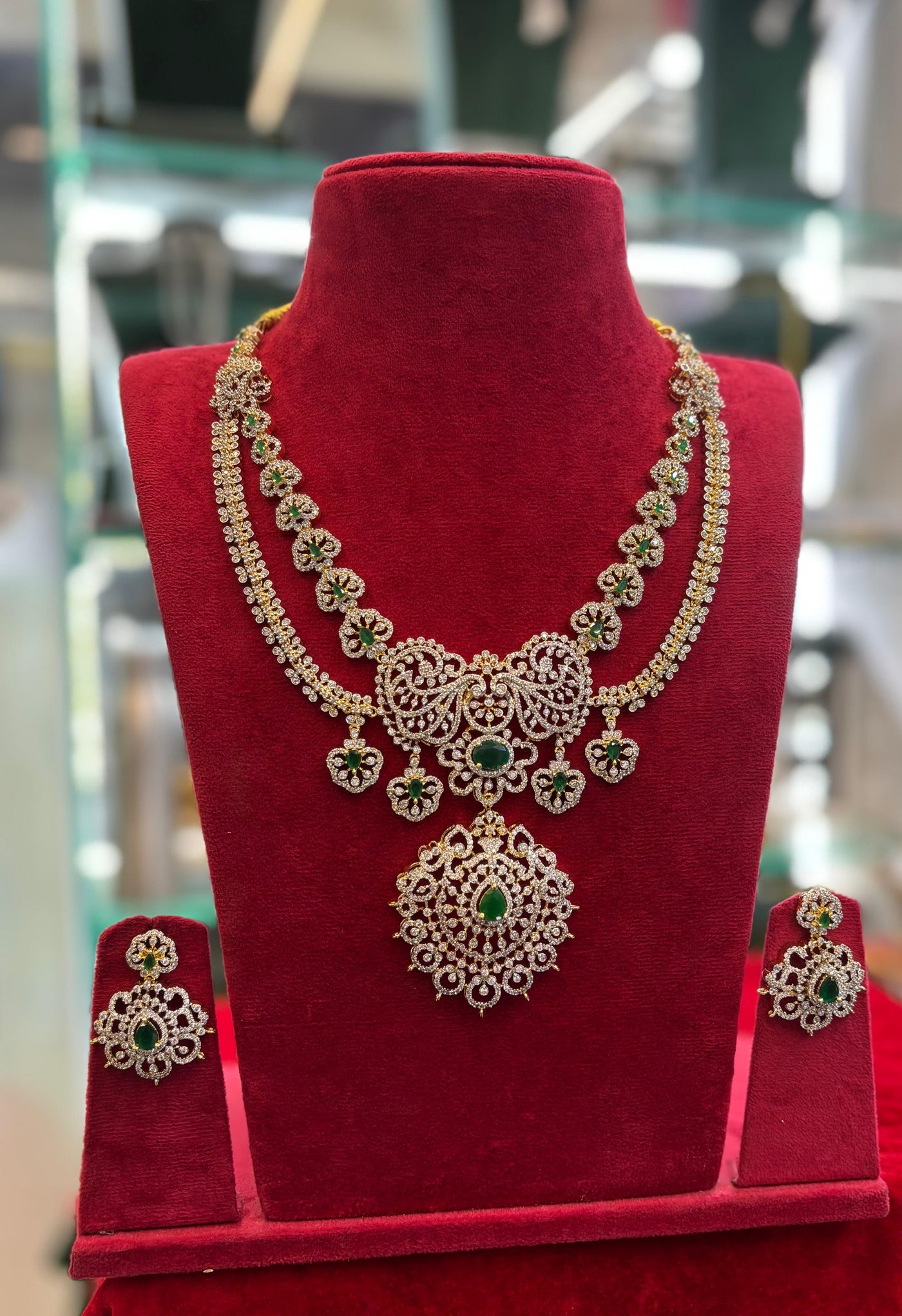 American Diamond Stones Bridal Layer Necklace