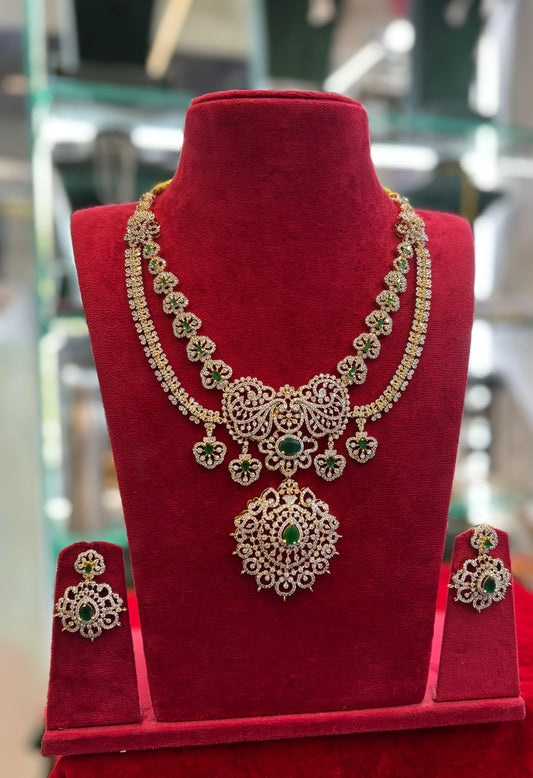 American Diamond Stones Bridal Layer Necklace