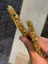 Nagasi Work with Jadau kundan Stones Bangles - Nakshatra Jewels