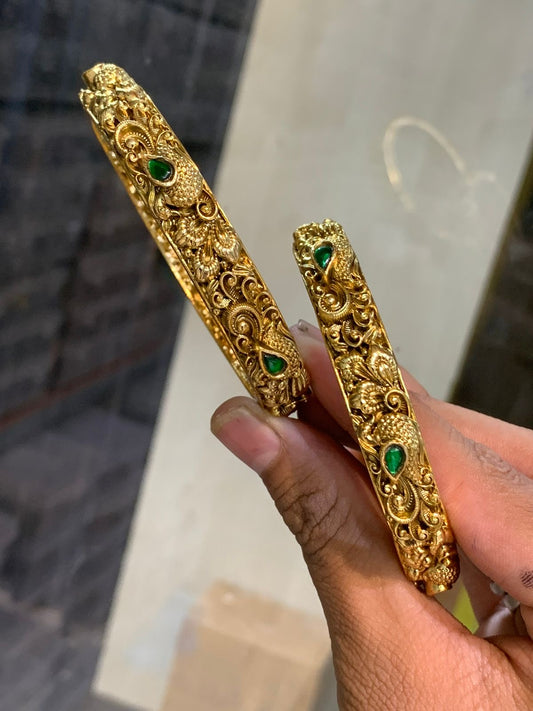 Nagasi Work with Jadau kundan Stones Bangles