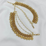 Premium Matt with Kempu Stones Ear Chains - Nakshatra Jewels
