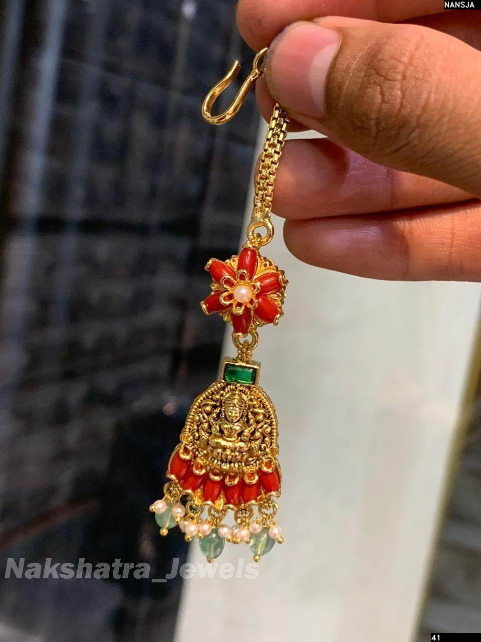 Nakshi work with Coral Beads Tikka