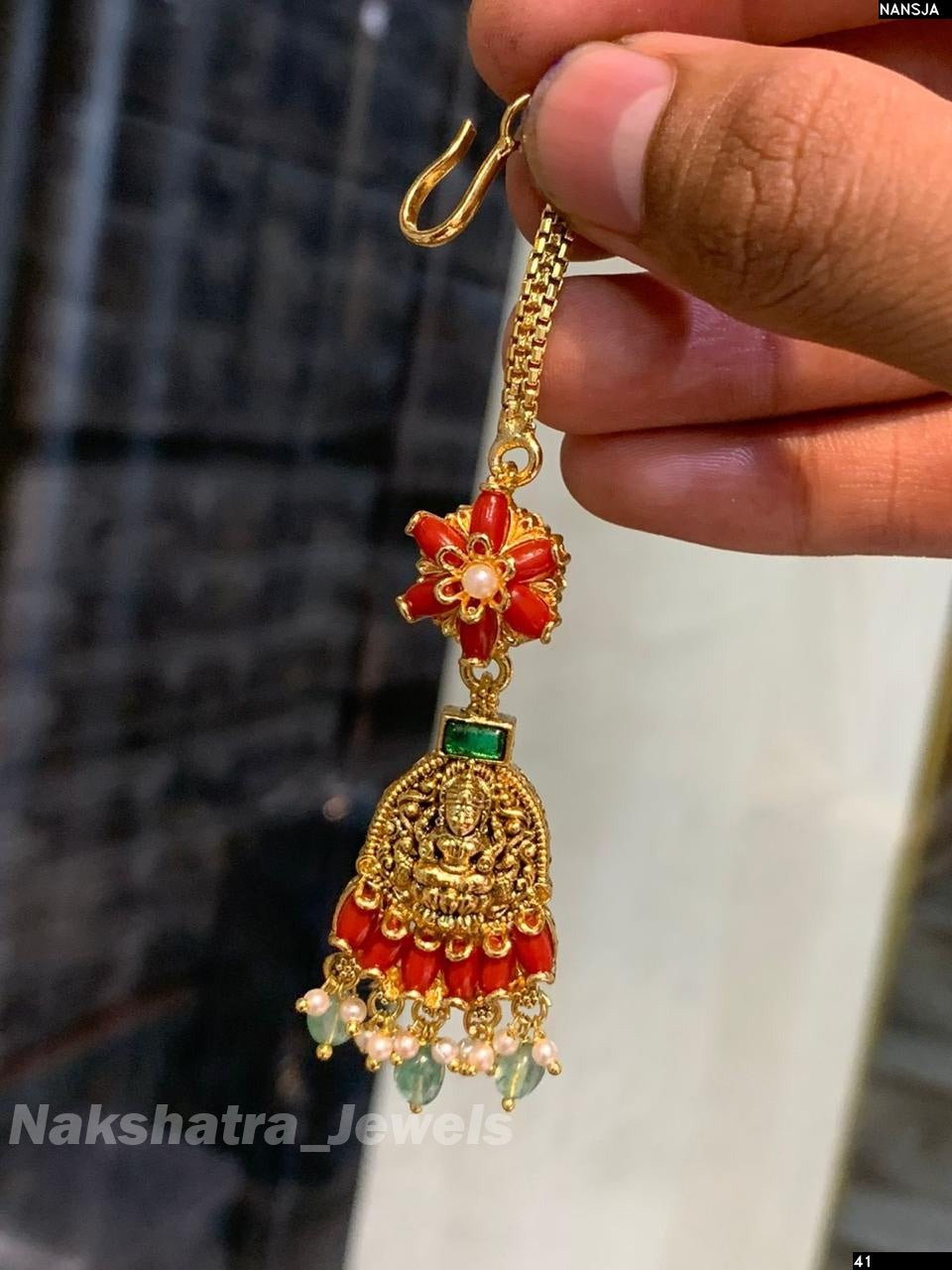 Nakshi work with Coral Beads Tikka