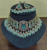 Victorian Polish with AD Stones Bridal Choker - Nakshatra Jewels
