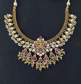 Victorian Polish with AD and Mossianite Stone Necklace