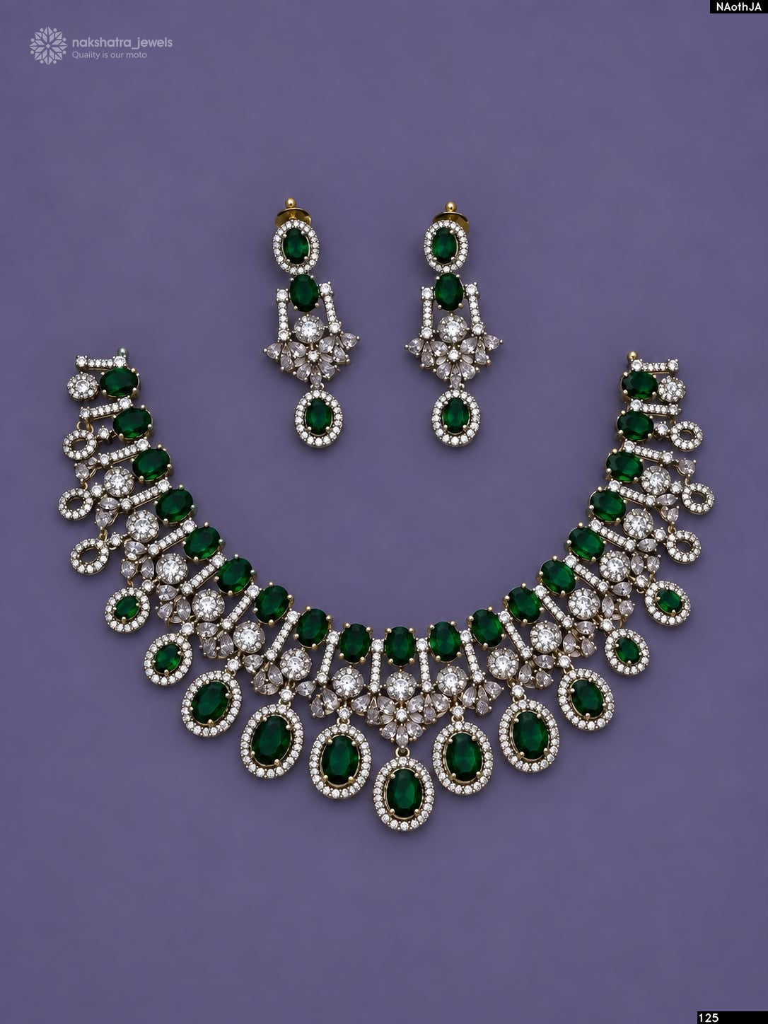 Victorian Polish AD Stones Necklace