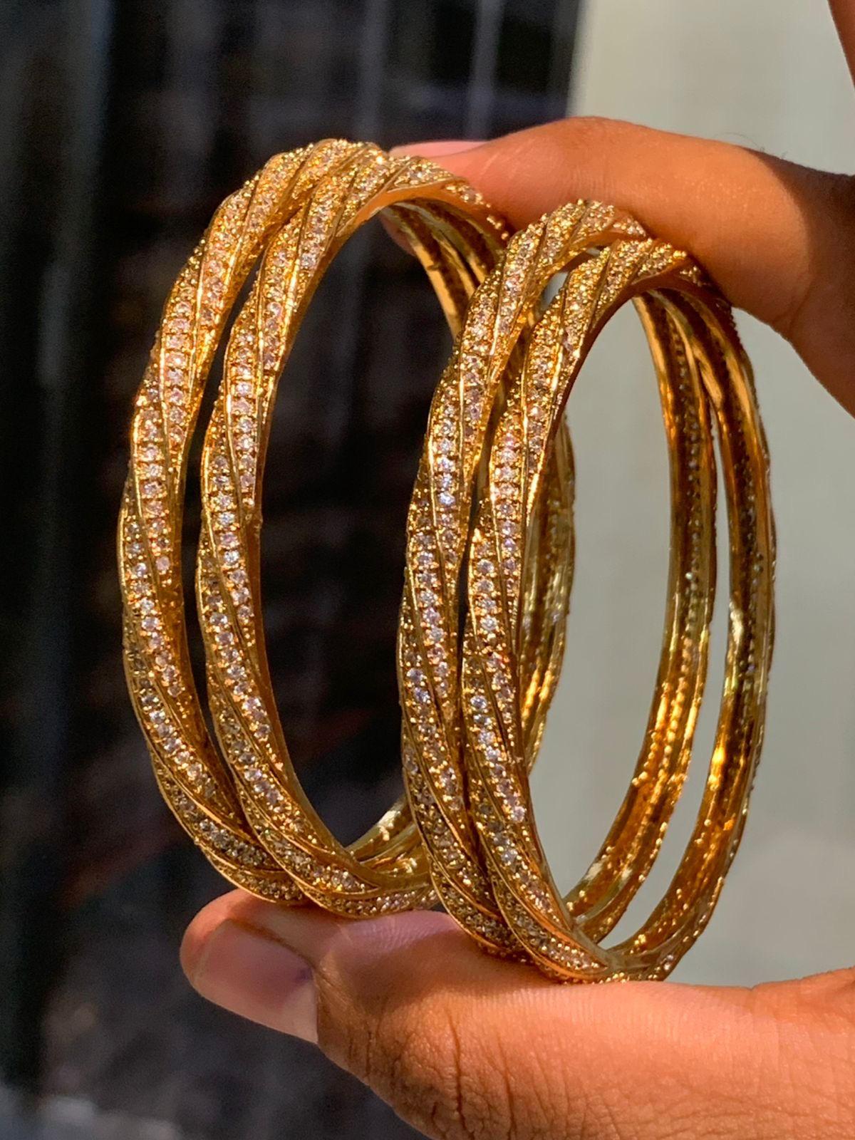 Premium Matt with AD Stone Bangles