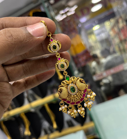 Nagasi work with Kundan Stones Tikka