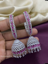 AD Stones Earrings (Silver Polish) - Nakshatra Jewels