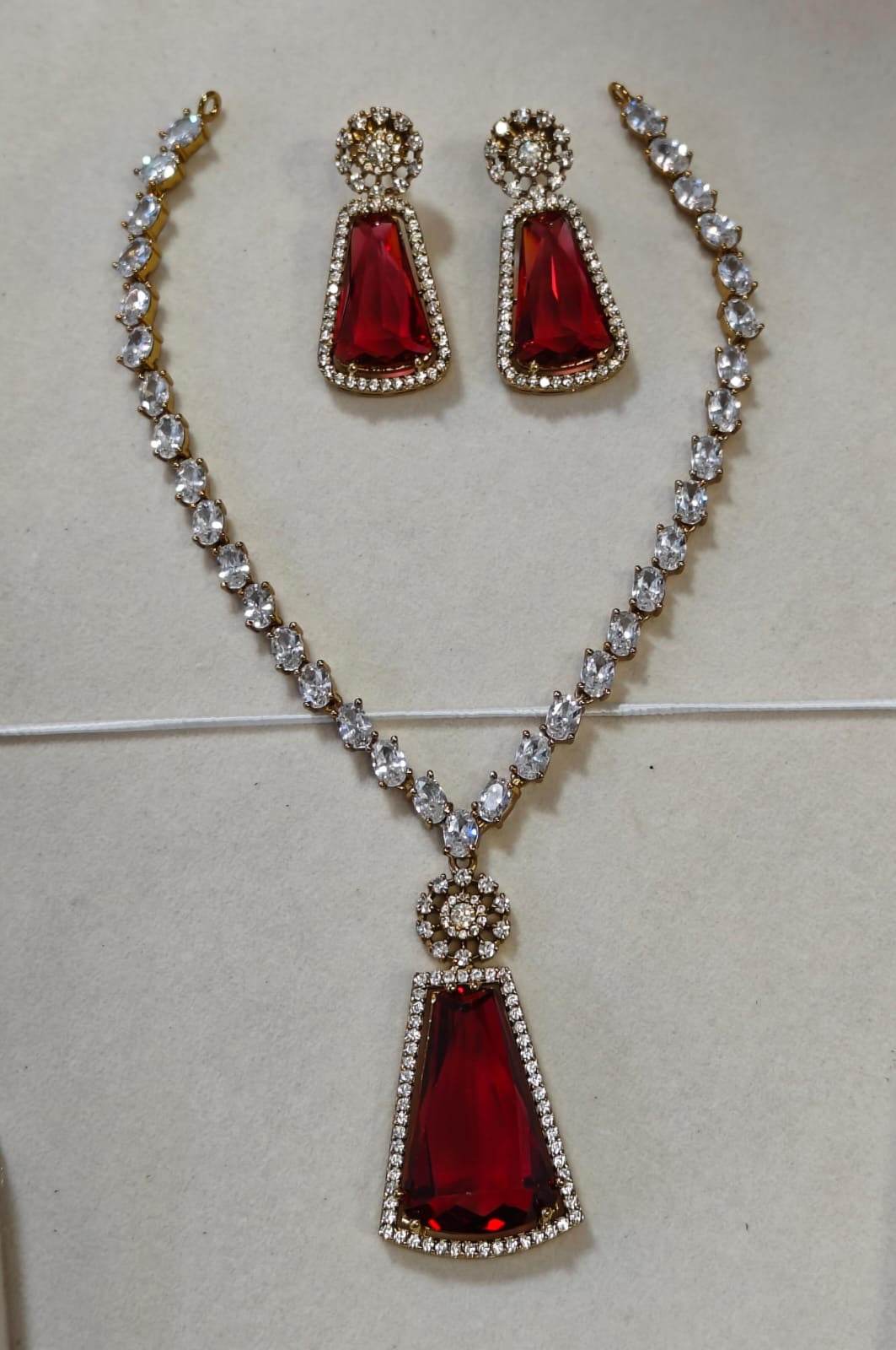 Victorian Polish with AD Stones Necklace