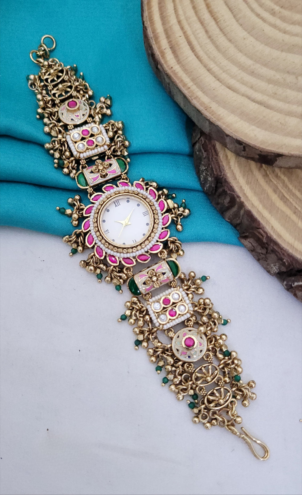 Premium Imitation Jewelry with Kundan Stone Antique Watche