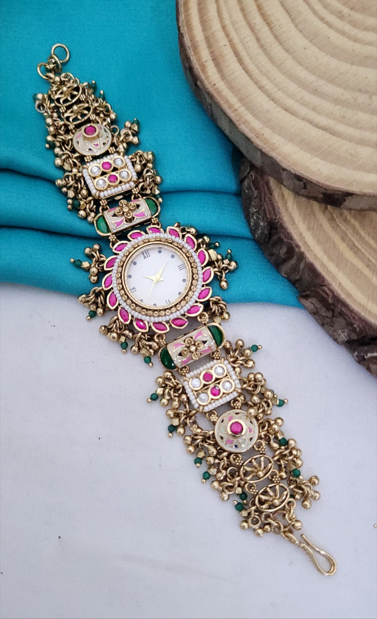 Premium Imitation Jewelry with Kundan Stone Antique Watche