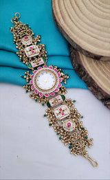 Premium Imitation Jewelry with Kundan Stone Antique Watche