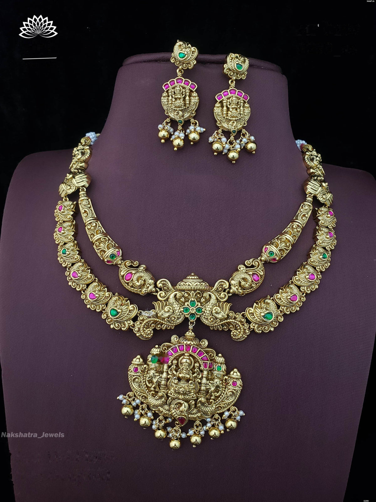 Nagasi Work with Jadau Kundan Stones Necklace