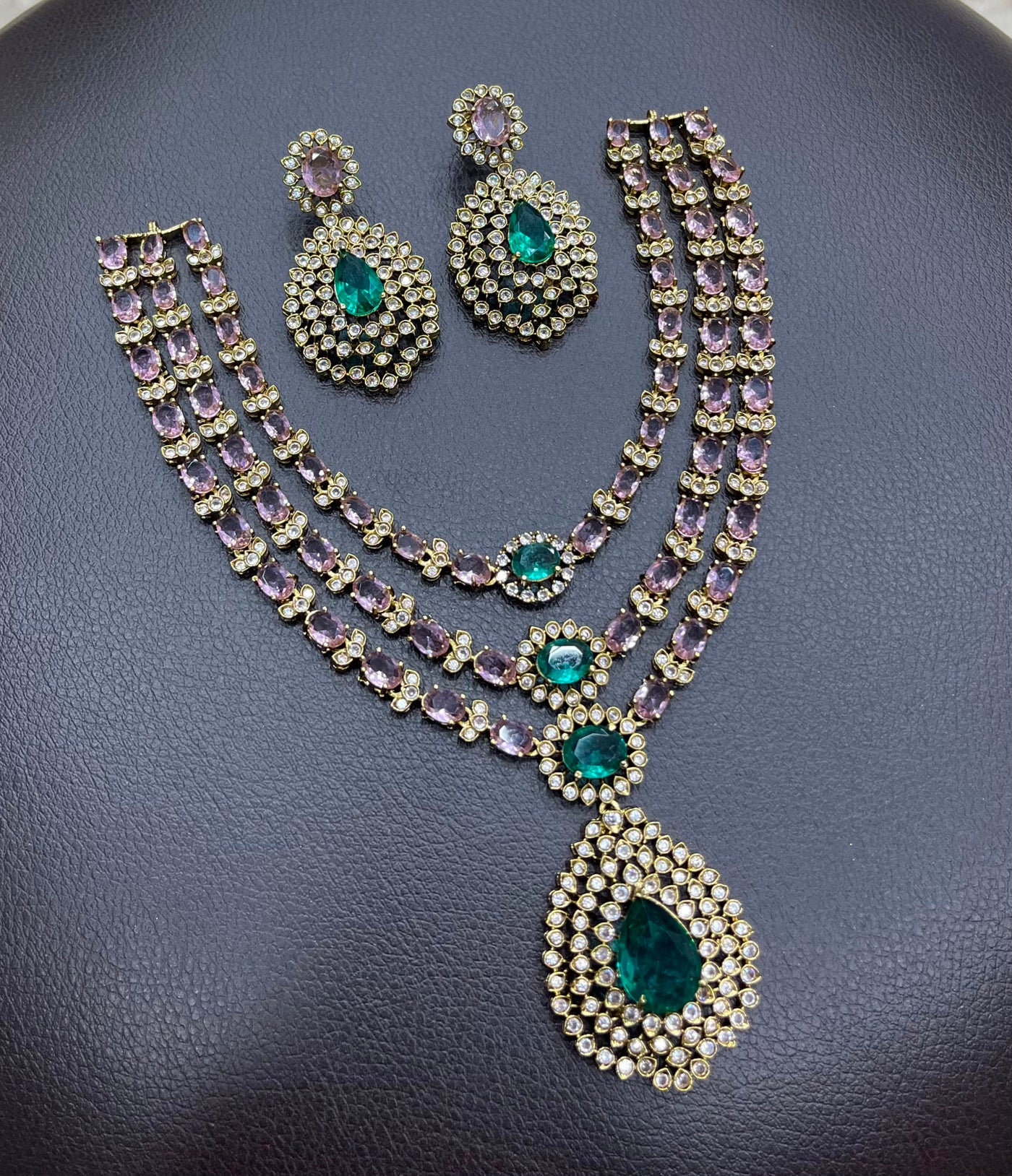 Victorian Polish with AD Stones Necklace