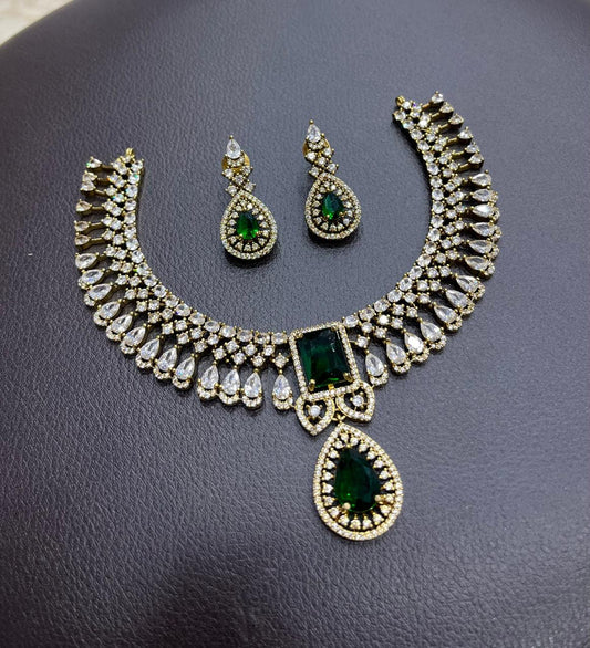 Victorian Polish AD Stones Necklace