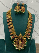 Nagasi Work with Kempu Stones Bridal Haram - Nakshatra Jewels