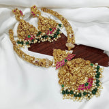 Nakshi work with AD & Jadau Kundan Stones Bridal Necklace - Nakshatra Jewels