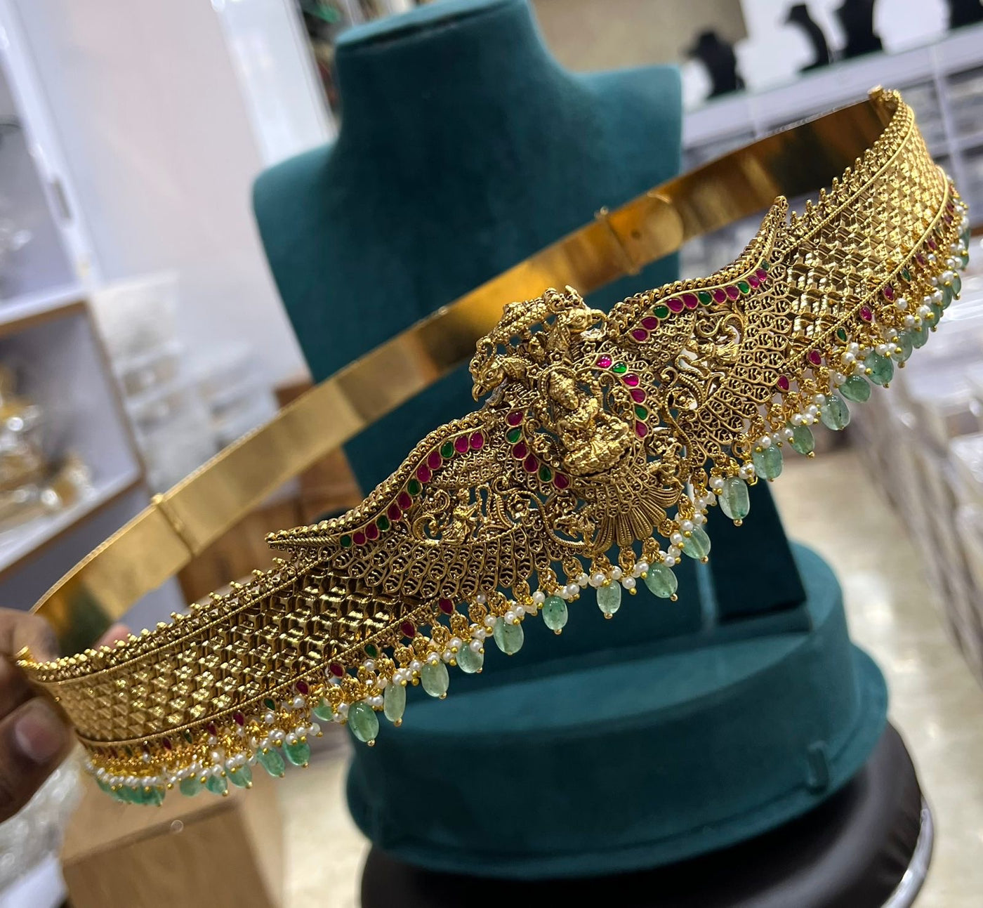 Nakshi Work with Kundan Stones Bridal Hip Belt