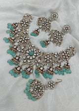 Victorian Polish with Moissanite Stones Bridal Necklace - Nakshatra Jewels