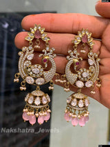 Victorian Polish AD & Moissanite Stones Earrings - Nakshatra Jewels