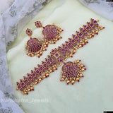 Nagasi work with Kempu Stones Bridal Choker - Nakshatra Jewels