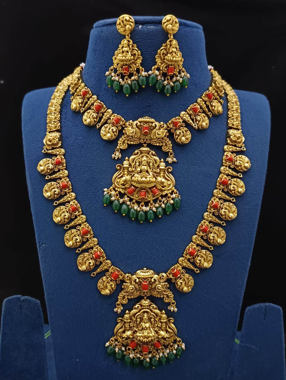 Nakshi Work with Coral Beads Bridal combo set