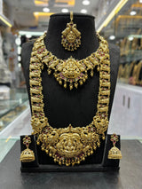 Nakshi Work with Kempu Stones Bridal Combo Set