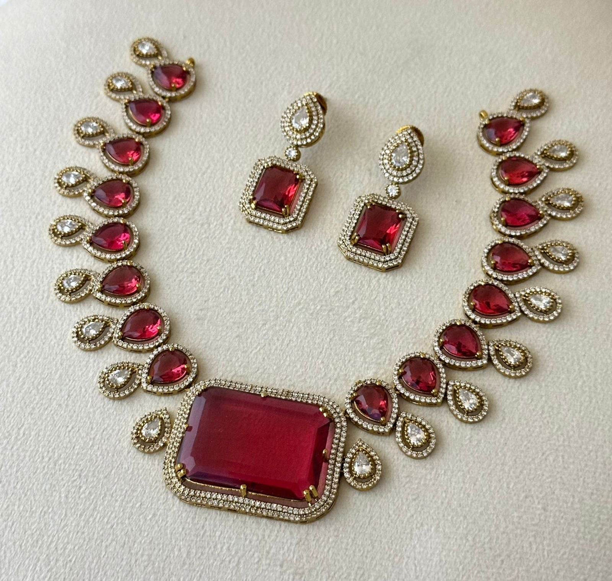 Victorian Polish with AD Stones Necklace