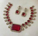 Victorian Polish with AD Stones Necklace - Nakshatra Jewels
