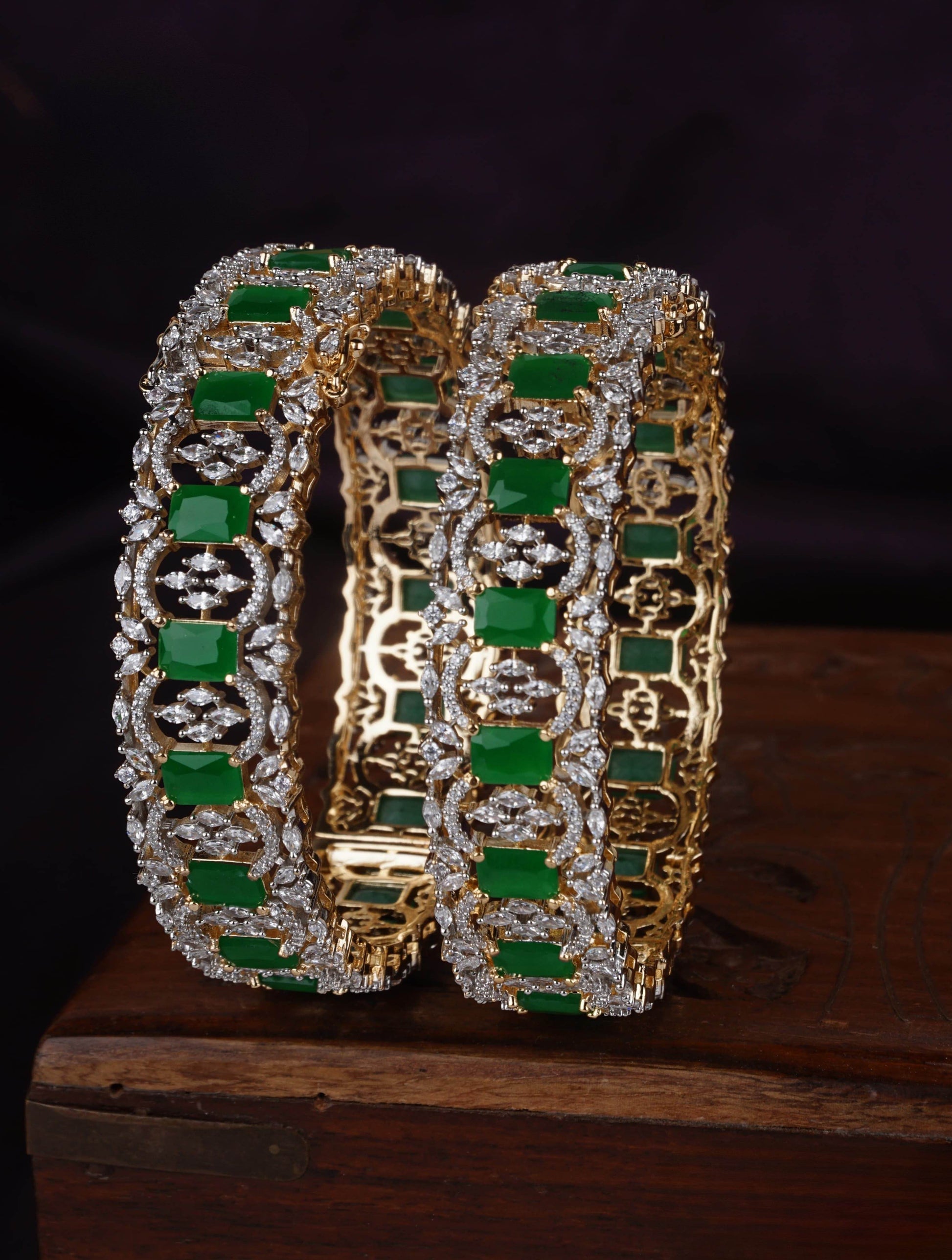 AD Stone Bangles - Nakshatra Jewels