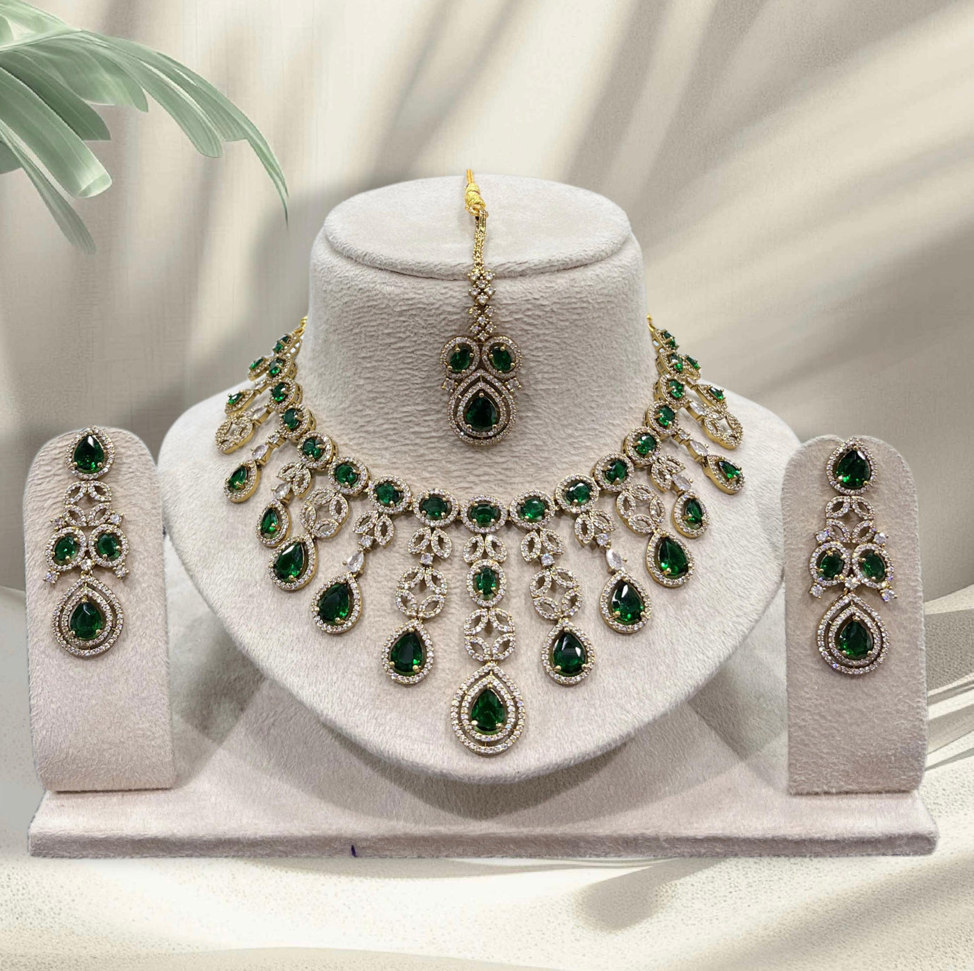 Victorian Polish with AD Stones Bridal Necklace
