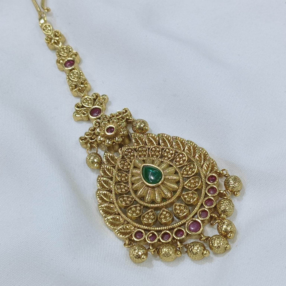 Nagasi work with Kempu Stones Tikka - Nakshatra Jewels